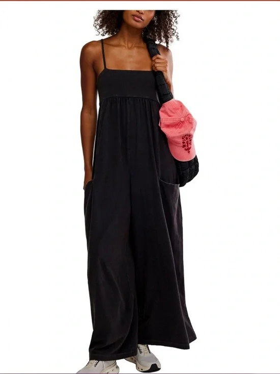 FP Movement Hot Shot Strappy Onesie in Black sz L NWT $80R - Picture 1 of 7